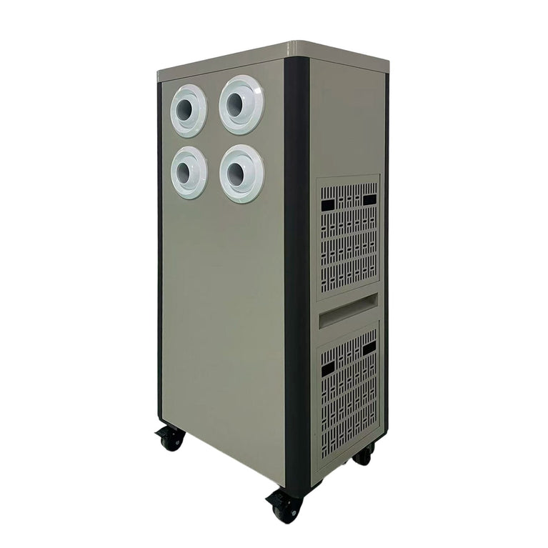 PAC25C 2.5HP 4-outlet portable air conditioner, side view